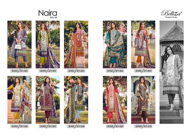 Naira Vol 30 By Belliza Printed Cotton Dress Material Wholesale In Delhi
